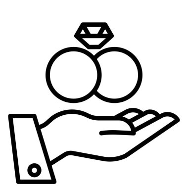 Basit vektör resimleme simgesi, düğün konsepti