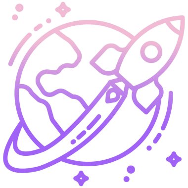 Roket web simgesi, vektör çizim 