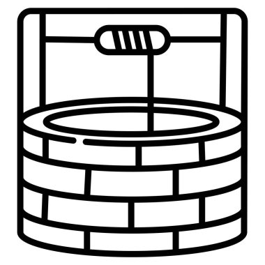 Su kuyusu Web simgesi basit illüstrasyon