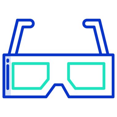 3D gözlükler. Web simgesi basit illüstrasyon