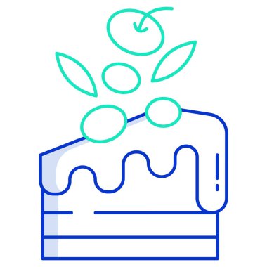 Kremalı kek ve çikolata soslu vektör çizim tasarımı