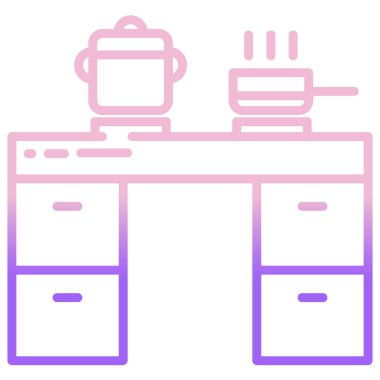 Masa. Web simgesi basit illüstrasyon