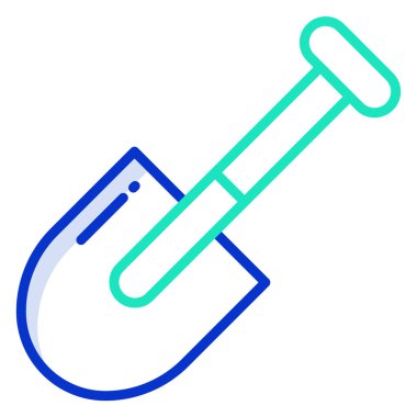 Beyaz arkaplanda basit bir kürek simgesi