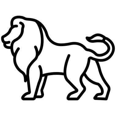 aslan web simgesi, vektör illüstrasyonu