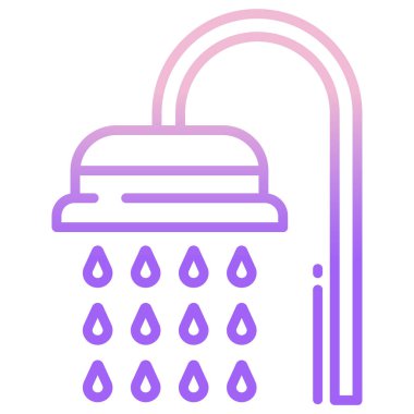  Duş web simgesi, vektör çizim 