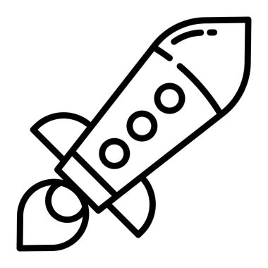 Roket web simgesi, vektör çizim 