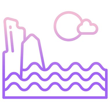 Beyaz arkaplanda basit vektör Deniz Görünümü simgesi