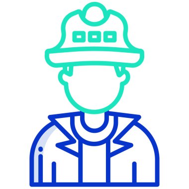 İtfaiyeci. Web simgesi basit illüstrasyon