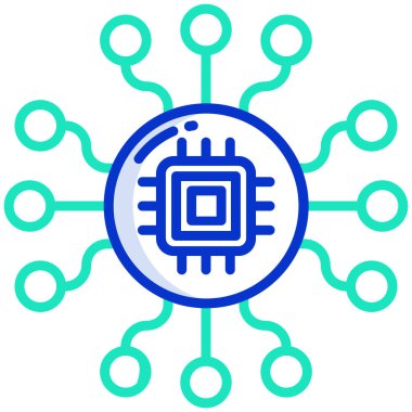 Teknoloji. Web simgesi basit illüstrasyon