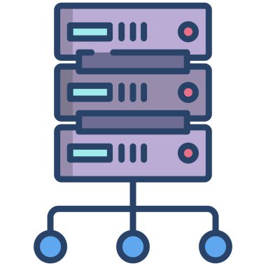 Basit vektör simgesi, Büyük Veri sunucusunun çizimi