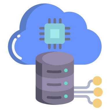 Web sunucusu için bulut veritabanı düz simgesi  