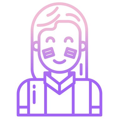 kadın avatar karakter vektör illüstrasyonu