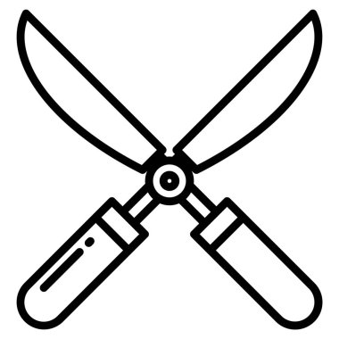 Basit vektör simgesi, makasların çizimi 