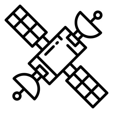 Uydu. Web simgesi vektör illüstrasyonu