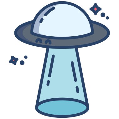 İniş yapan uzaylı. Web simgesi basit illüstrasyon