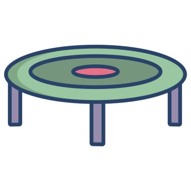 Trampolin web simgesi basit vektör illüstrasyonu