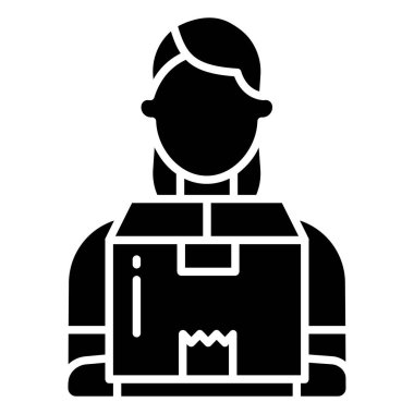 Kutu vektör illüstrasyon tasarımlı teslimatçı