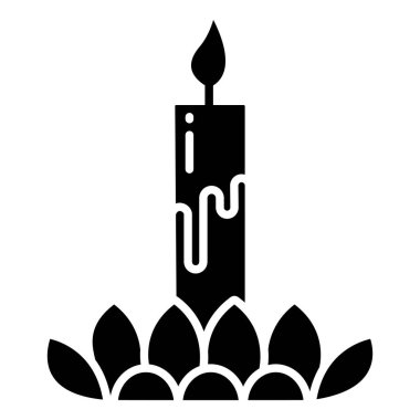 Loy Krathong Festivali 'nin vektör illüstrasyonu, çiçekli mum 