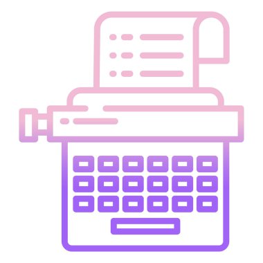 Daktilo web simgesi basit vektör illüstrasyonu