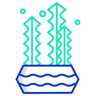 Basit vektör simgesi, Afrika Süt Ağacı Kaktüsünün çizimi 