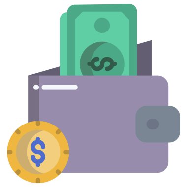 cüzdan web simgesi, vektör illüstrasyonu 