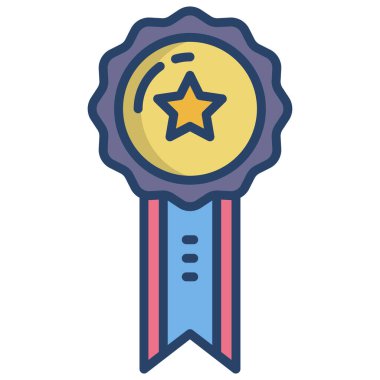 Basit vektör simgesi, madalya illüstrasyonu