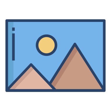 peyzaj ikonu vektör illüstrasyonu