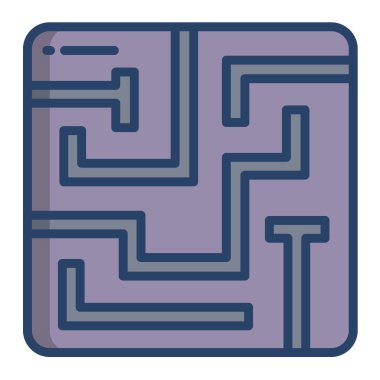 Labirent simgesi. Web için labirent vektör simgelerinin basit çizimi