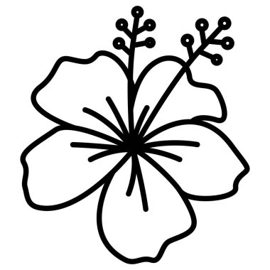 hibiscus simgesi vektör illüstrasyonu