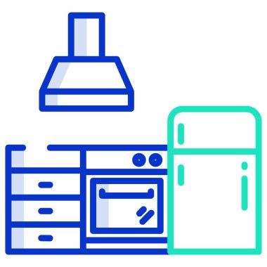 Mutfak web simgesi, vektör illüstrasyonu