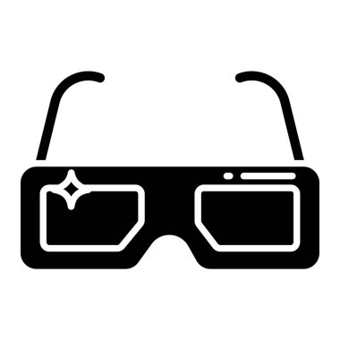 3D gözlükler. Web simgesi basit illüstrasyon