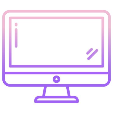 Bilgisayar monitörü. Basit vektör illüstrasyonu