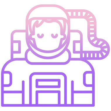 Basit vektör simgesi, uzay adamının çizimi