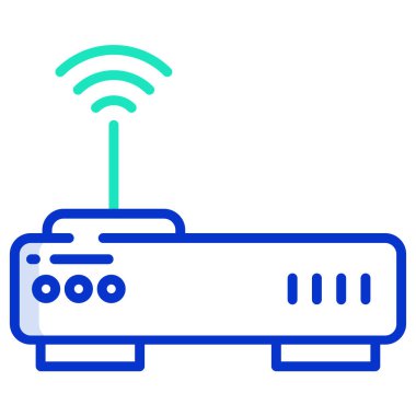 Yönlendirici ağ simgesi, vektör illüstrasyonu