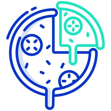 Pizza web simgesi, vektör çizim 