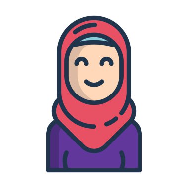 Basit vektör simgesi, kadın illüstrasyonu