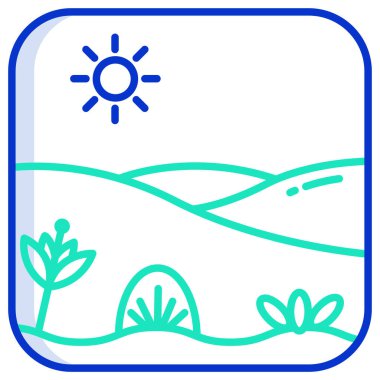 peyzaj ikonu vektör illüstrasyonu