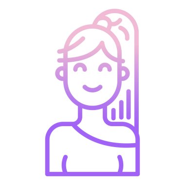 Basit vektör simgesi, kız illüstrasyonu