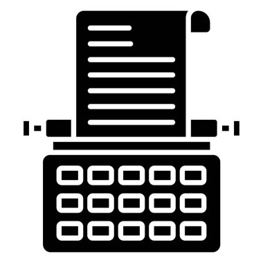 Daktilo web simgesi basit vektör illüstrasyonu