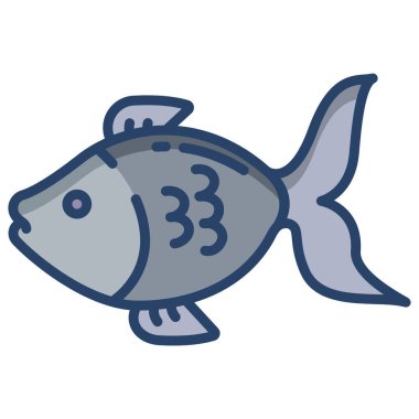 Mavi balık simgesinin vektör illüstrasyonu