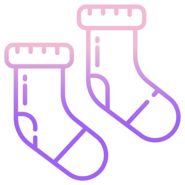 Beyaz arkaplanda basit vektör çorapları simgesi