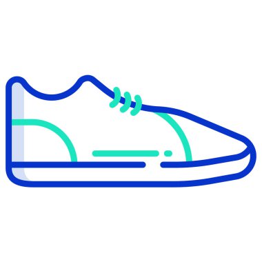 Beyaz arkaplanda basit vektör Sneaker simgesi