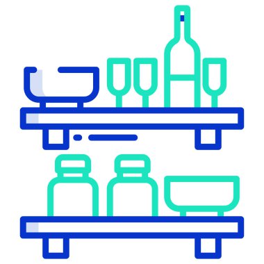 Basit vektör simgesi, rafların çizimi