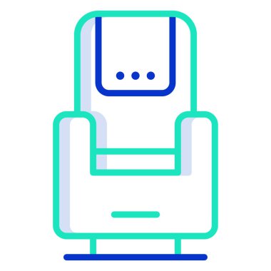 Beyaz arkaplanda basit vektör koltuğu simgesi