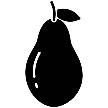 Basit vektör simgesi, avokado illüstrasyonu