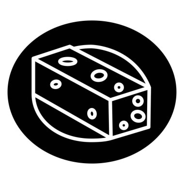Beyaz arkaplanda basit vektör peyniri simgesi
