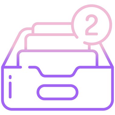 Basit vektör simgesi, belgeli kutu illüstrasyonu