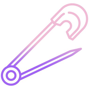 Basit vektör simgesi, güvenli iğne çizimi