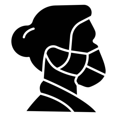 Maske simgesi vektör illüstrasyonu korunuyor 