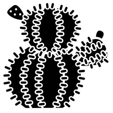 Beyaz arkaplanda izole edilmiş kaktüsün vektör simgesi